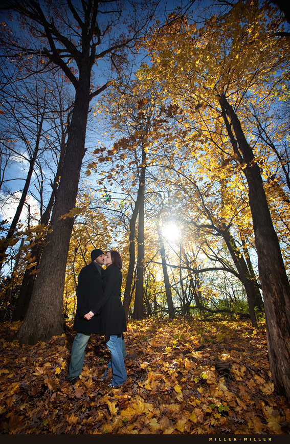 cute fall engaged couple