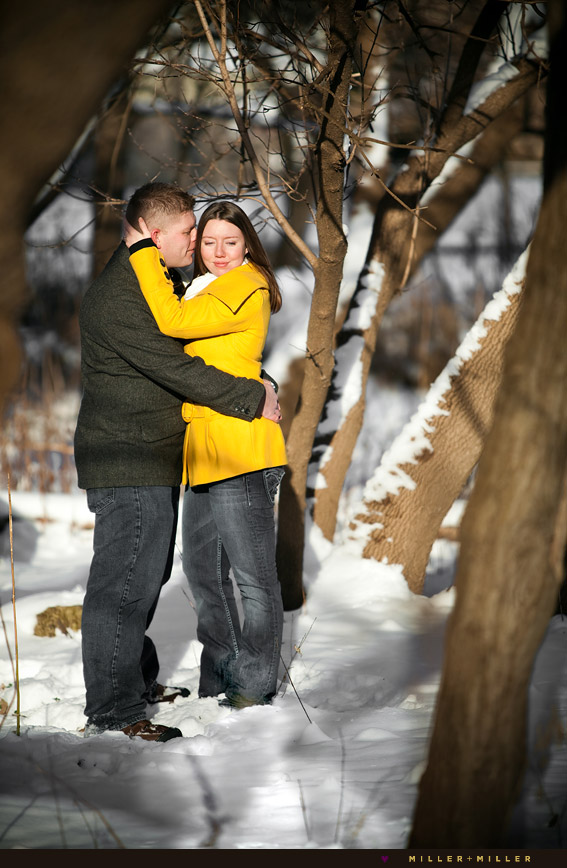 winter engagement photos in naperville