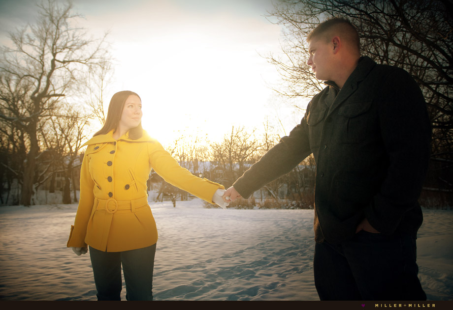 yellow winter couple photo