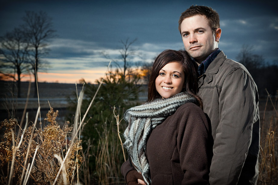winter sunset engagement pictures hinsdale