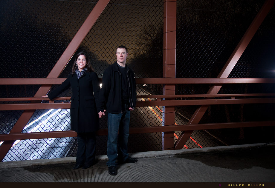 bridge after dark engagement pictures