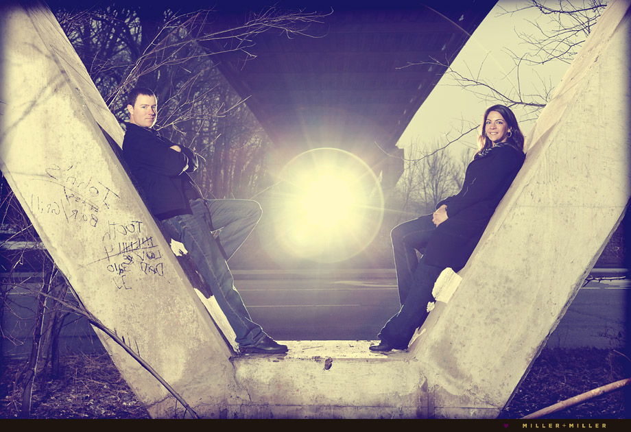 dramatic engagement photo lighting chicago suburbs