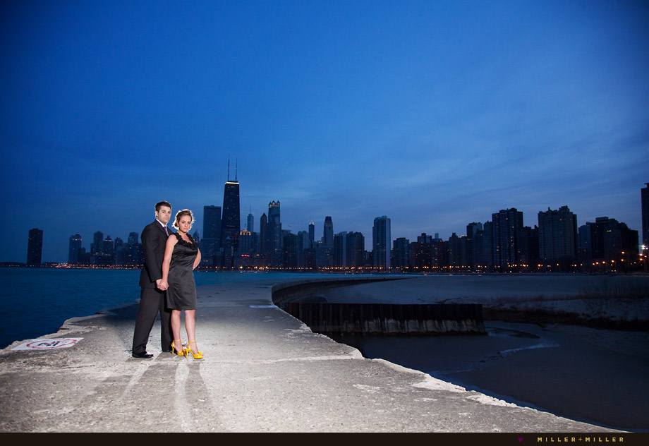 chicago pier skyline engagement night image chicago pier skyline engagement night image