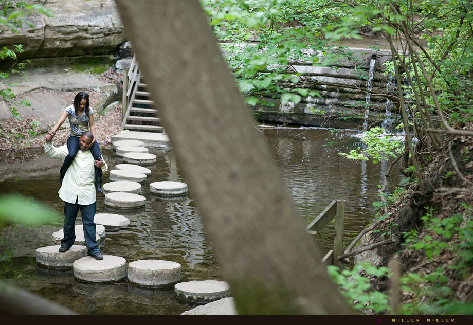 shoulders walking bridge illinois engagement session shoulders walking bridge illinois engagement session