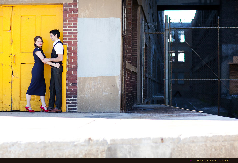 chicago back alley industrial engagement photography
