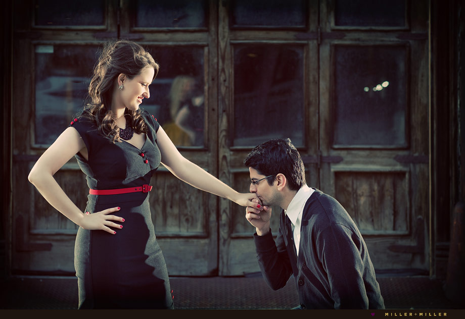 dramatic wedding engagement photographer chicago