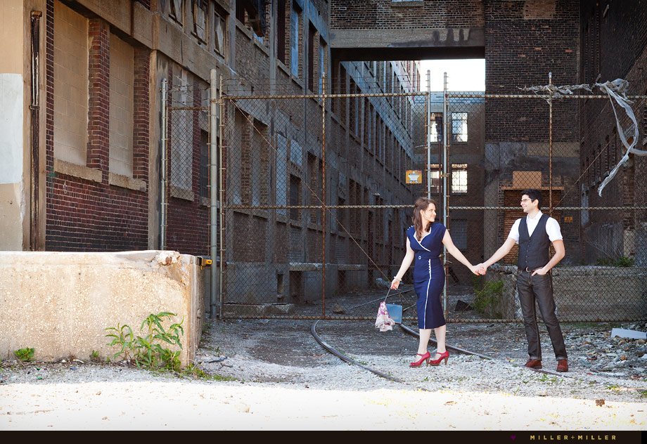 rundown chicago factory engagement photo session