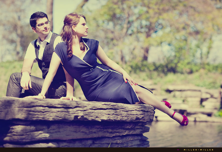 vintage engagement photo session chicago park