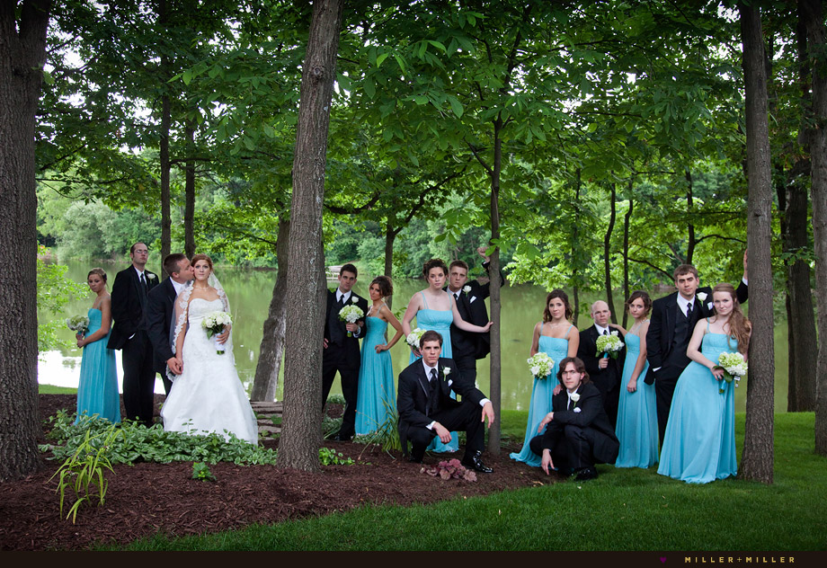 Wedding Party Photo Trees Lake