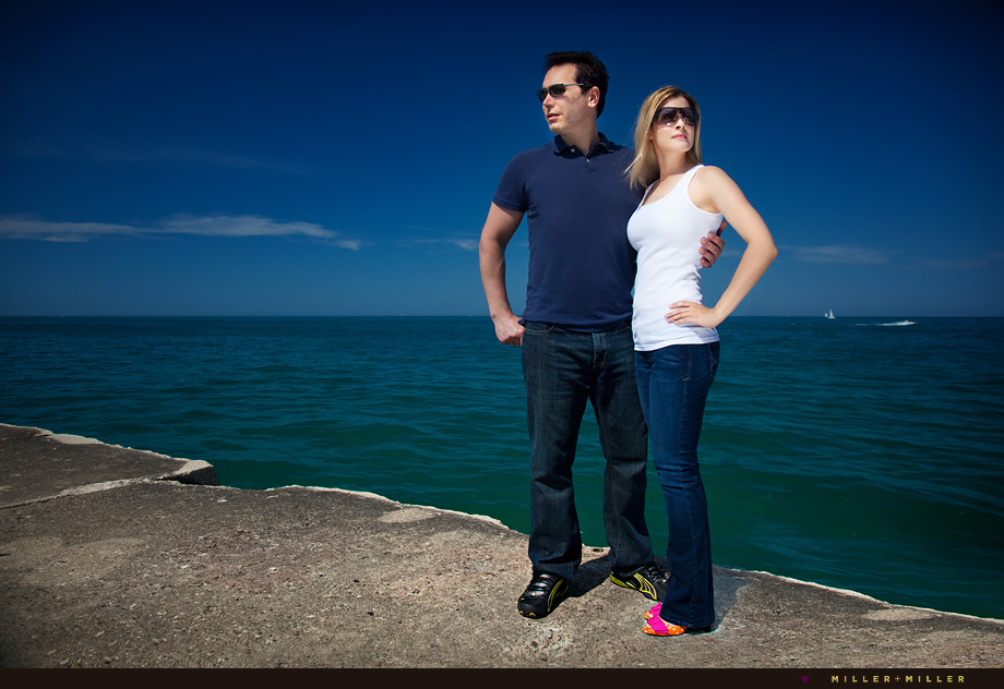 lake michigan high-fashion engagement lake michigan high-fashion engagement