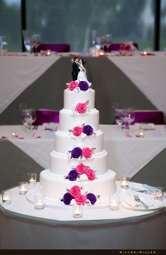 pink purple wedding cake