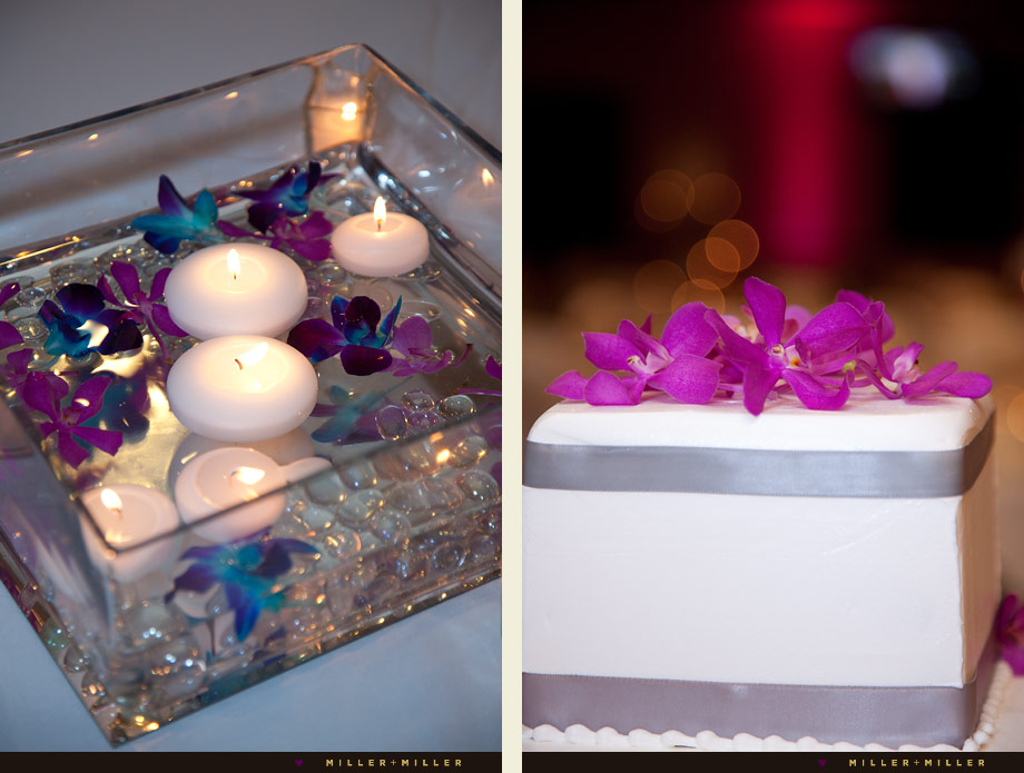 pink wedding cake details