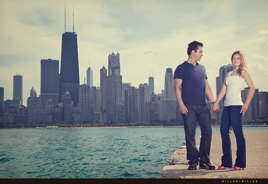 summer lake michigan pier engagement summer lake michigan pier engagement
