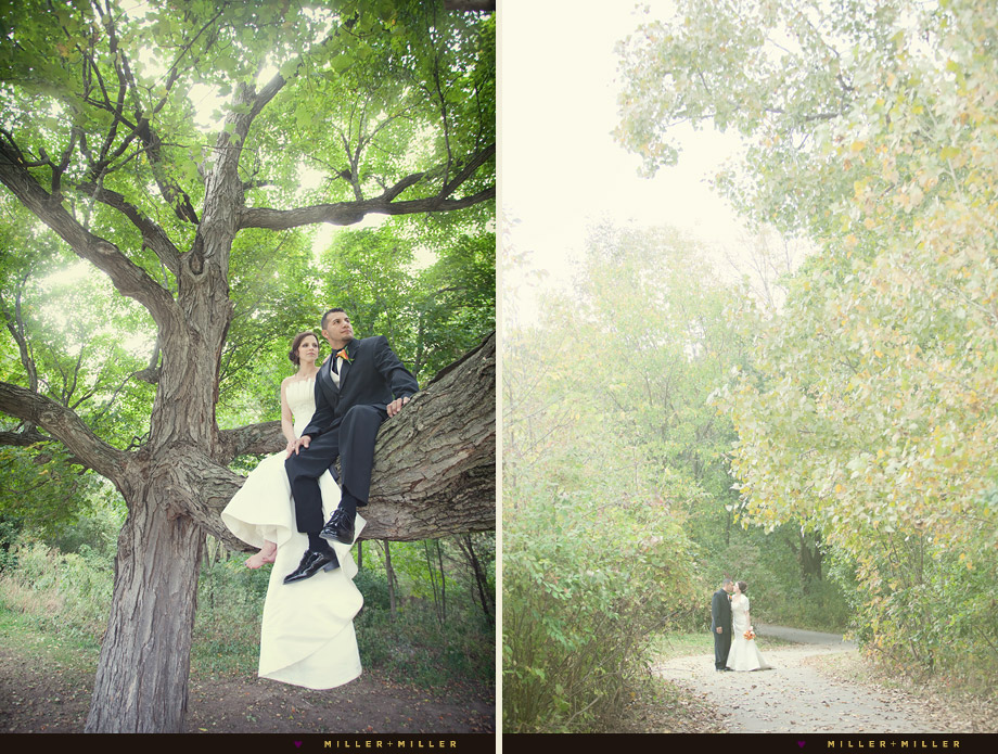 artistic wedding photos in the woods forest il