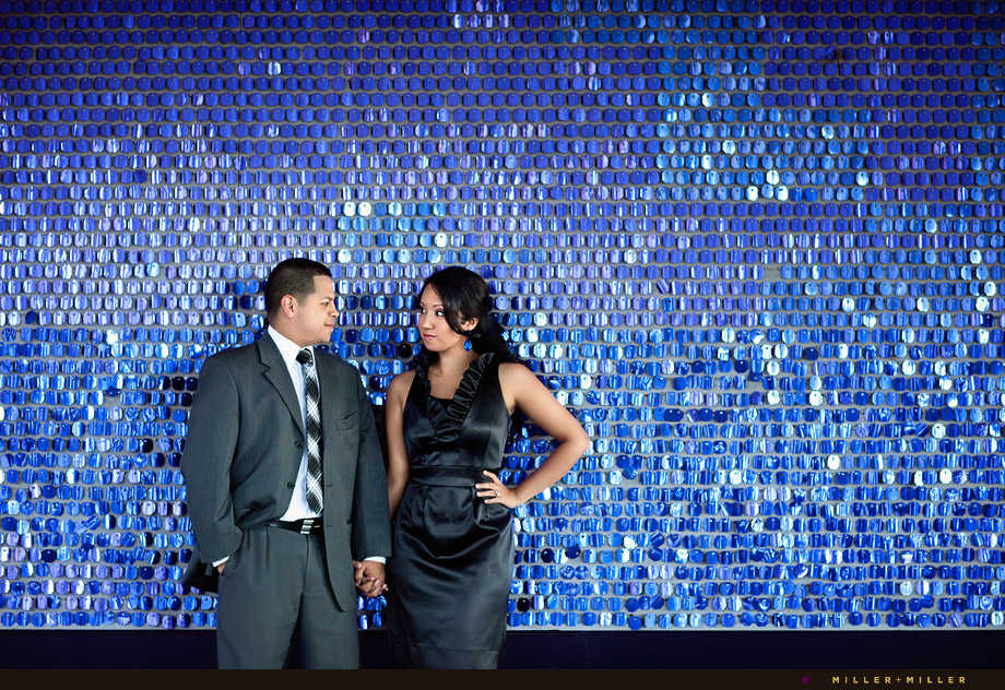 chicago engagement photographer colorful wall