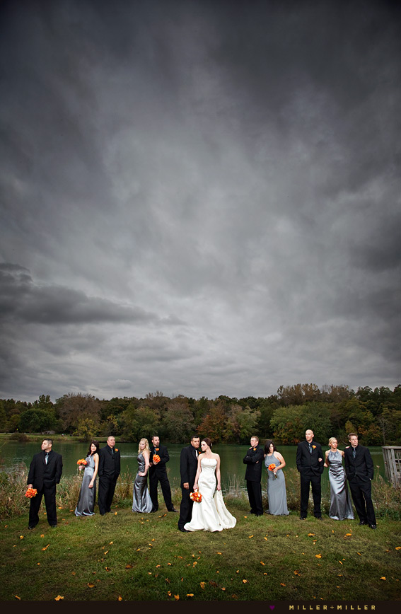 modern fall illinois wedding