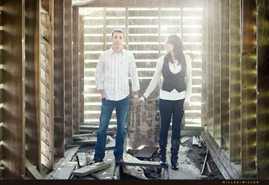 engagement photos in barn