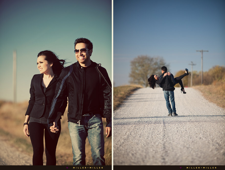 illinois country road engagement