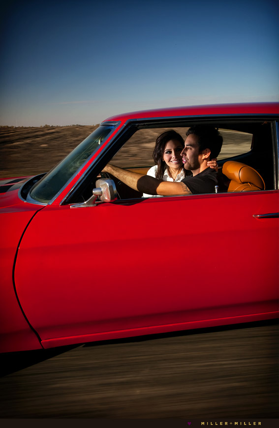 portraits in moving classic car