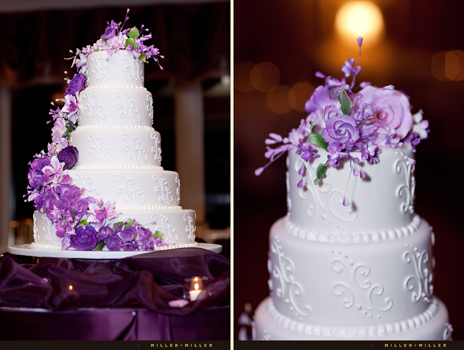 oak mill bakery purple wedding cake
