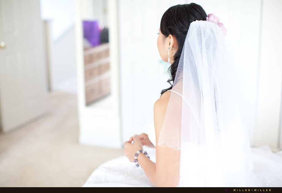 veiled bride waiting