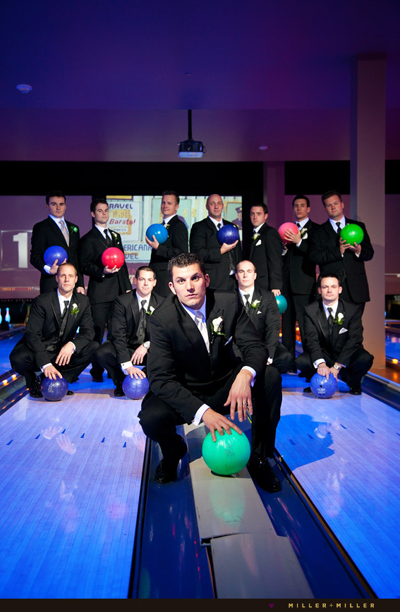 groomsmen bowling alley