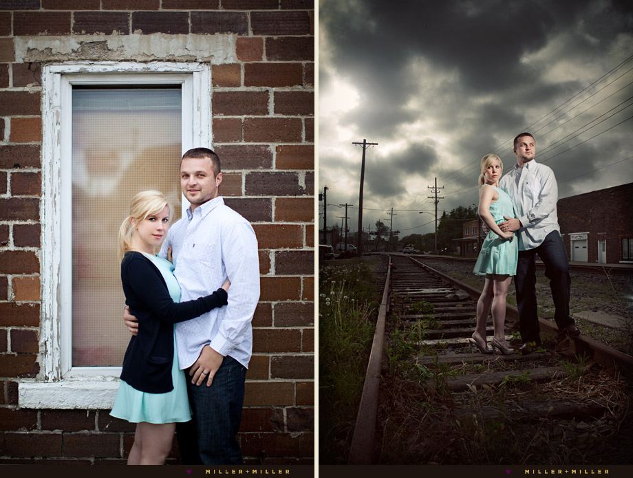 edgy engagement pictures train tracks