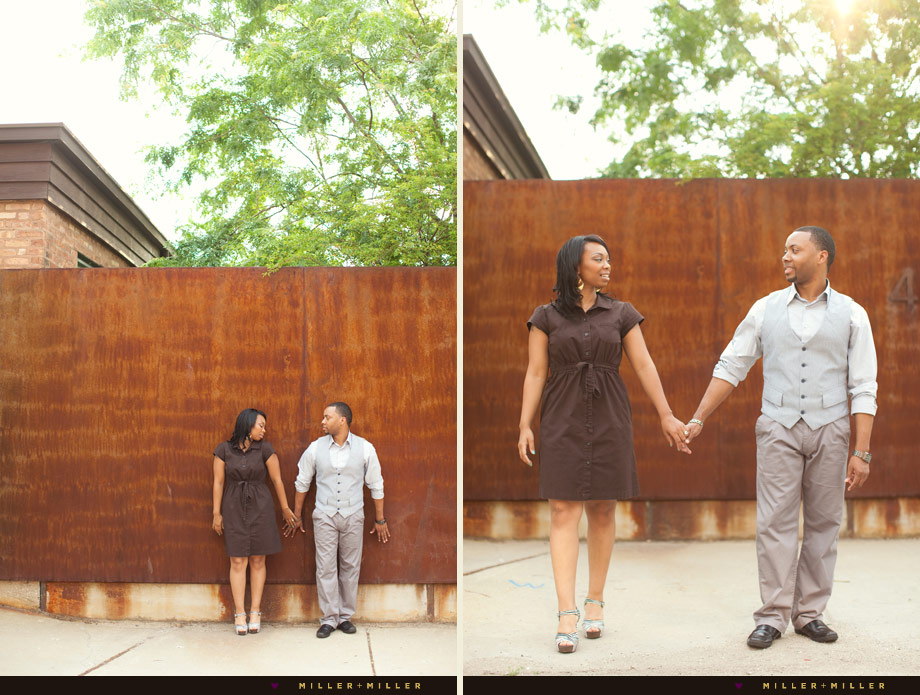 chicago rusty wall engagement images