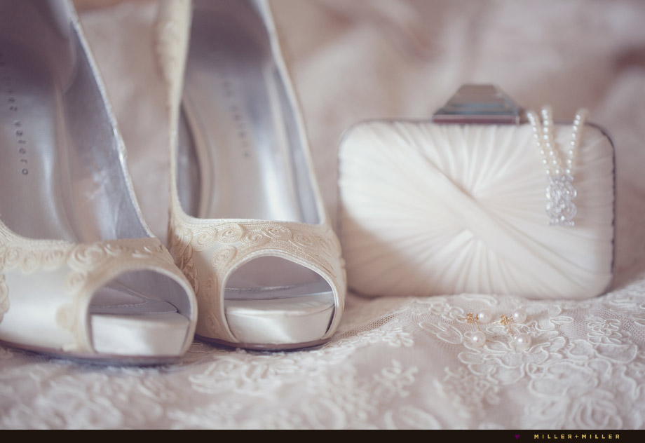 elegant lace bride heels