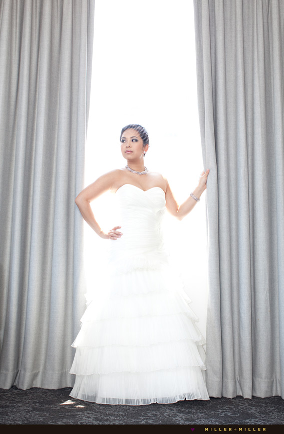 stylish couture bride modeling dress