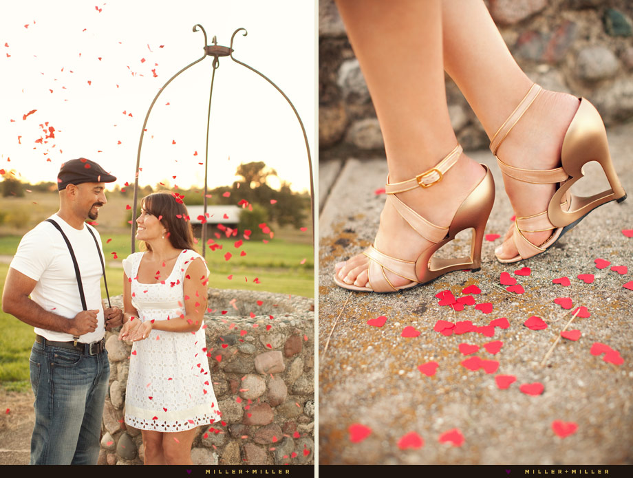 heart themed engagement session