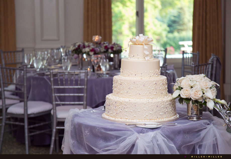 spring purple cream wedding cake