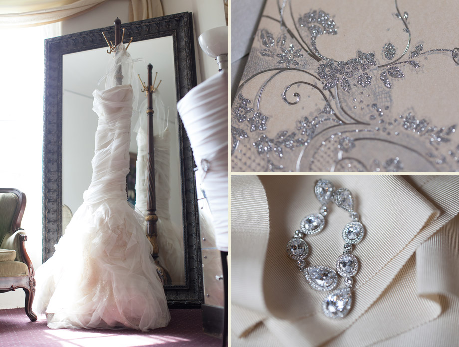 silver purple stylish bridal details