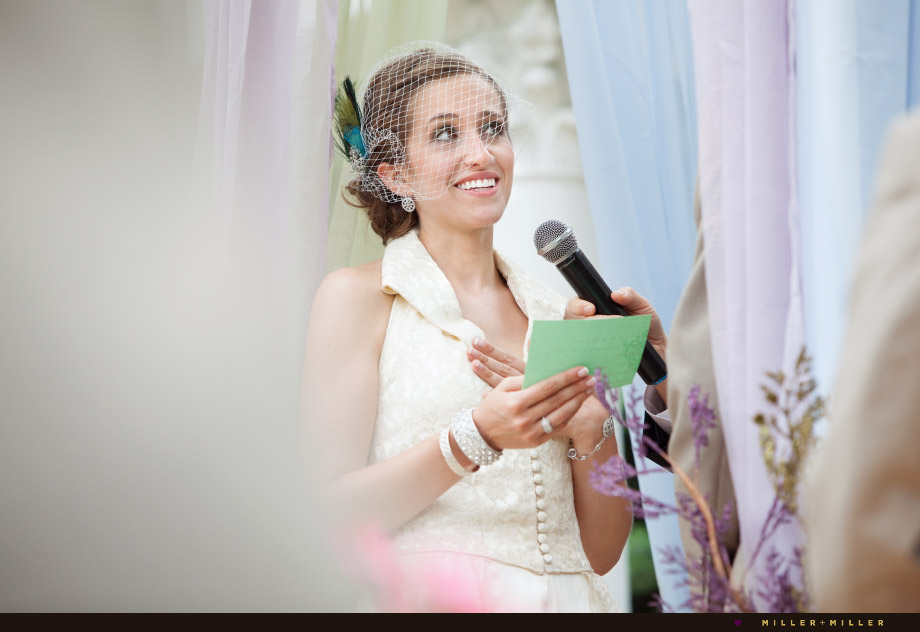 close up photo bride reading vows