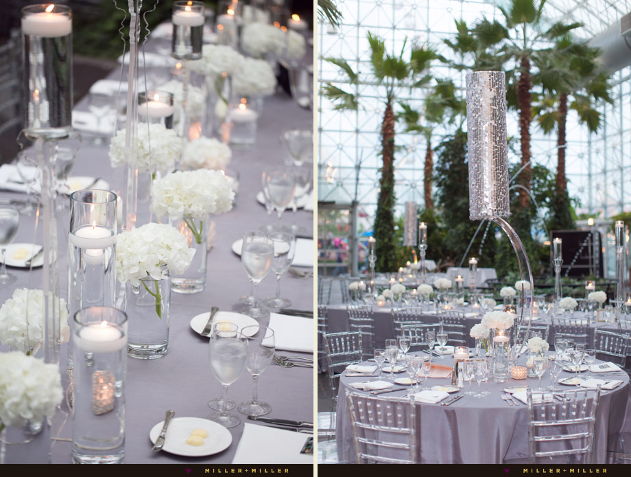 crystal clear chairs metallic tall silver gray white reception