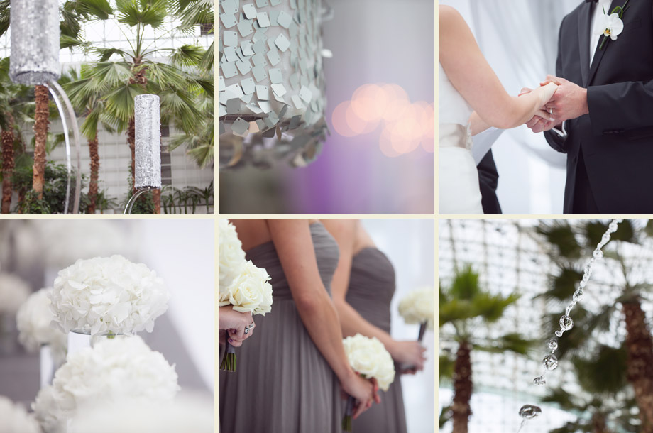 modern white flowers ceremony detail pictures