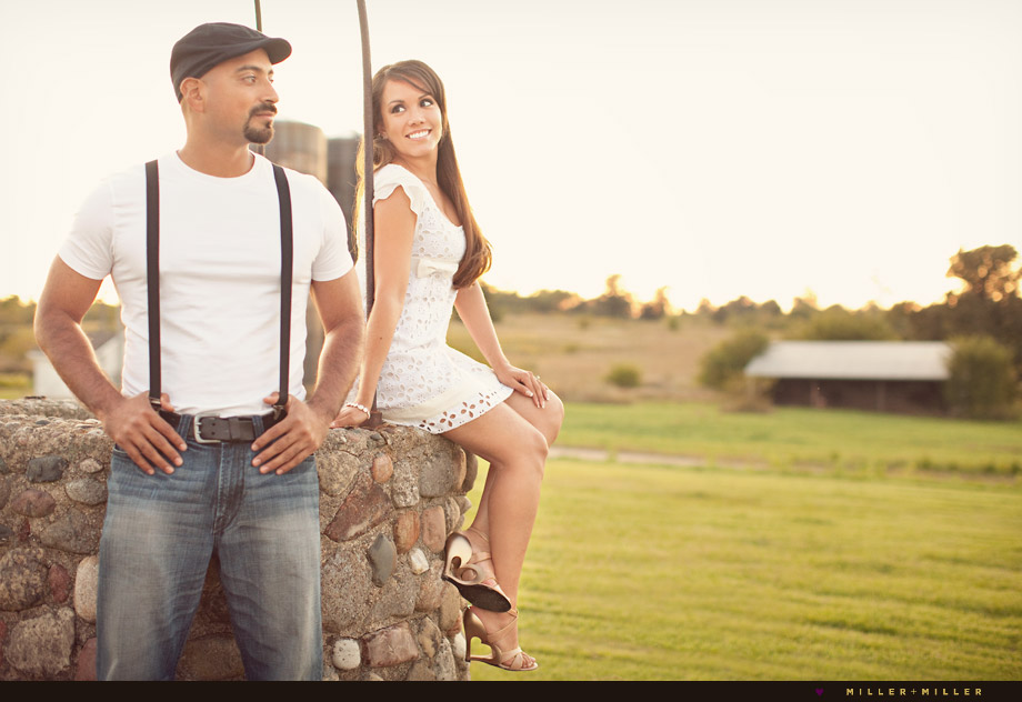 cute country inspired engagement portraits