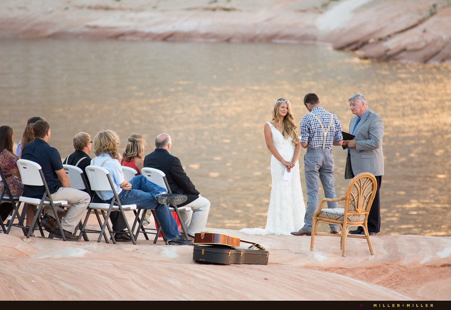 waterfront sunset ceremony Lake Powell Arizona Utah