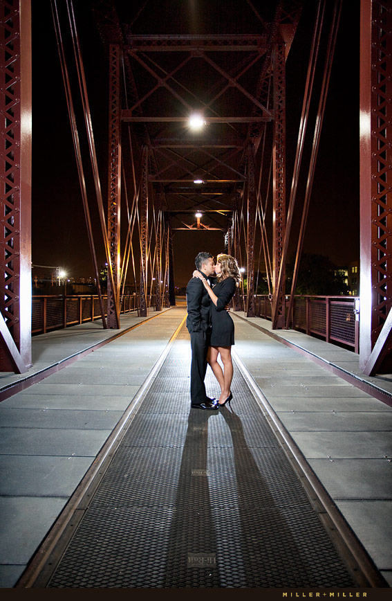 amazing bridge fashion couple portrait