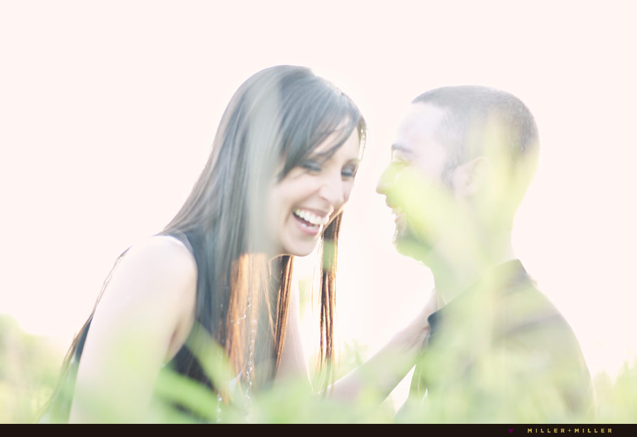 laughing soft light engagement pictures