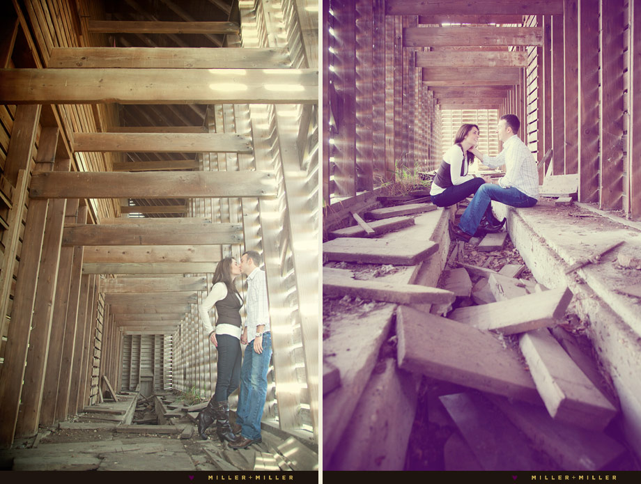 engagement pictures inside barn