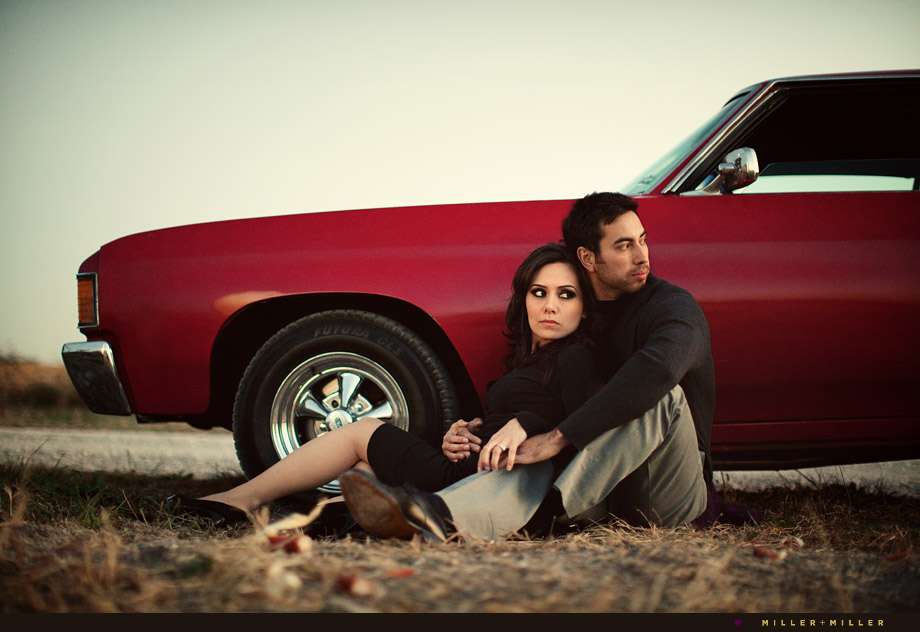 seventies chevelle engagement in country