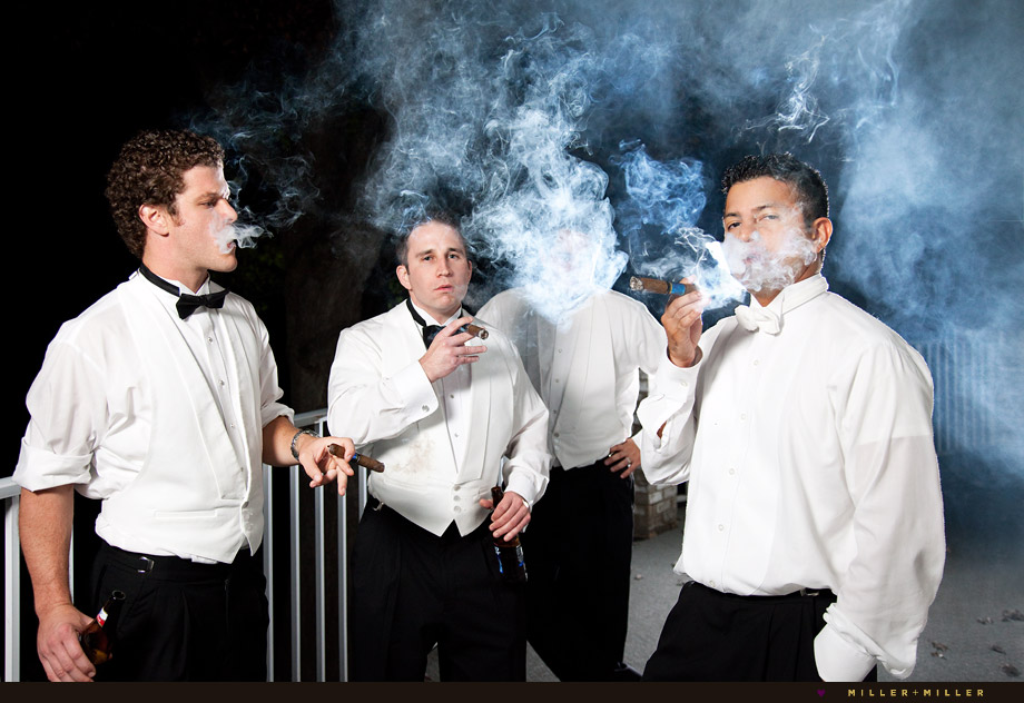 groom smoking cigar photos