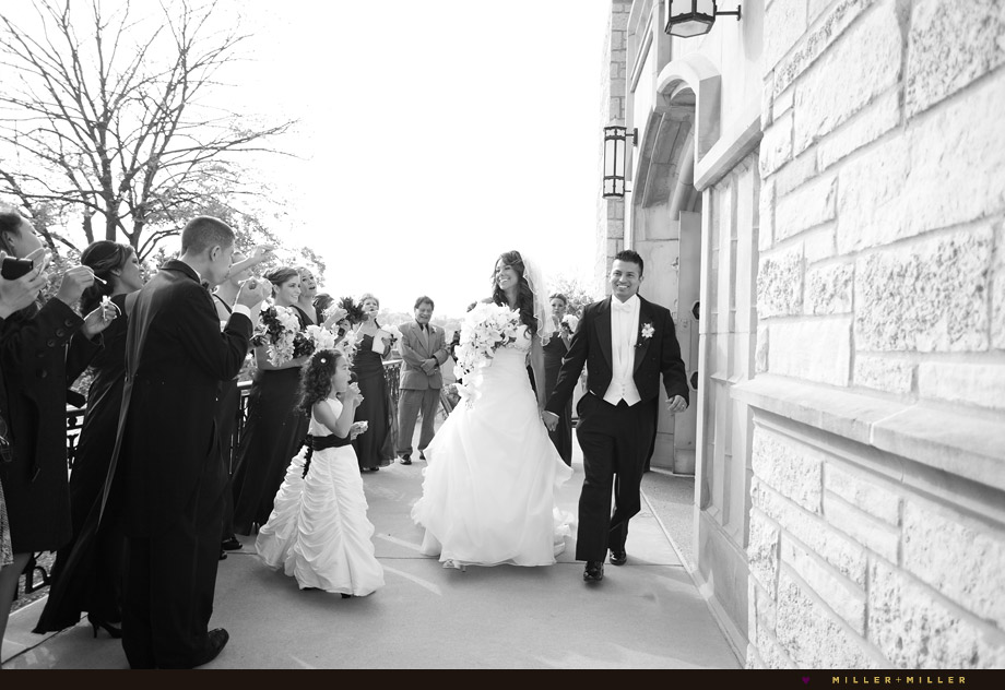 just married exiting church