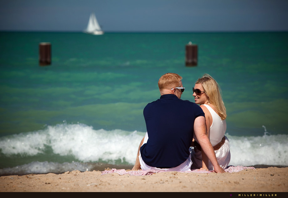 chicago beach engagement photography