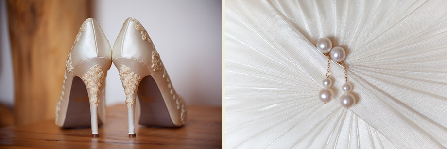 bridal photos ivory lace pearls