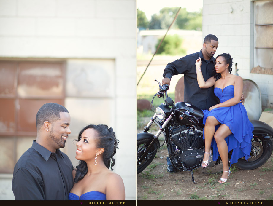engagement photos on motorcycle