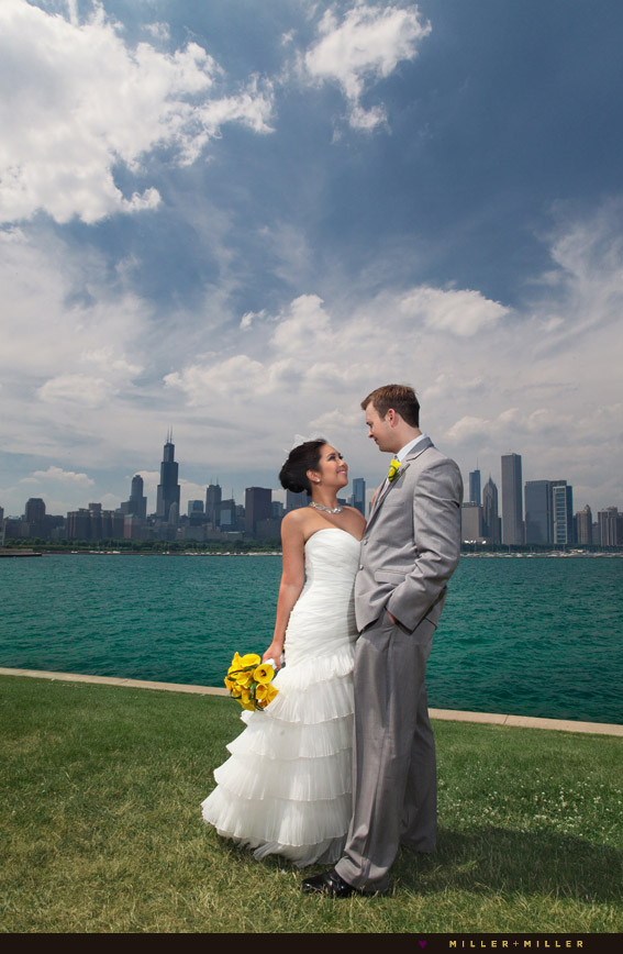 planetarium wedding chicago skyline