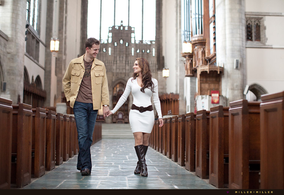 historic cathedral church aisle portraits