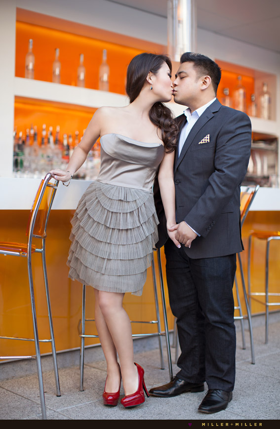 cocktail bar engagement photography